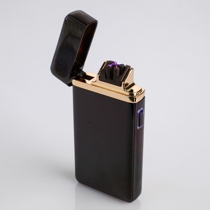 Зажигалка электронная, дуговая, USB в комп-те, 2 функции, чёрная, 3.5х10х10 см