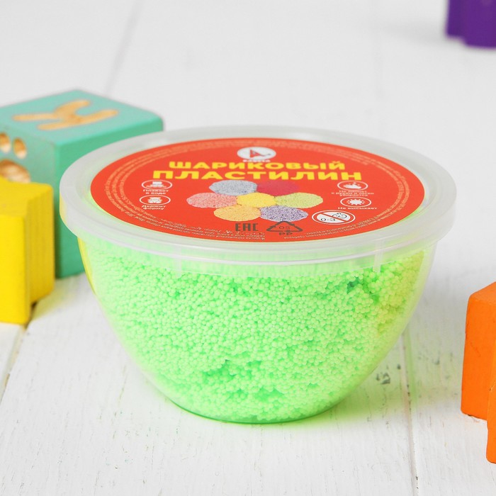 Шариковый пластилин "Обезьянки" 200мл зелёный Р1223
