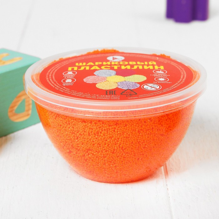 Шариковый пластилин "Обезьянки", 200 мл, оранжевый