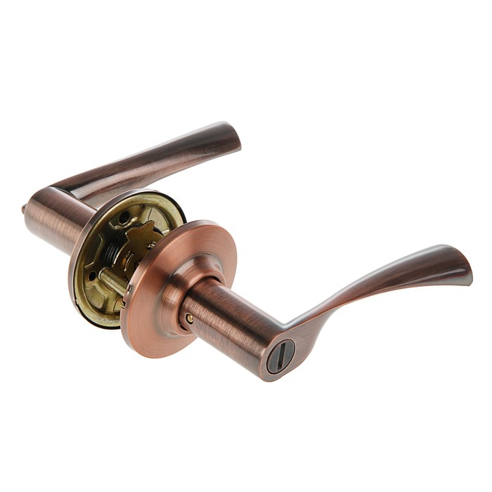 Защелка ЗВ2-03, м/к, с фиксатором, цвет старинная медь