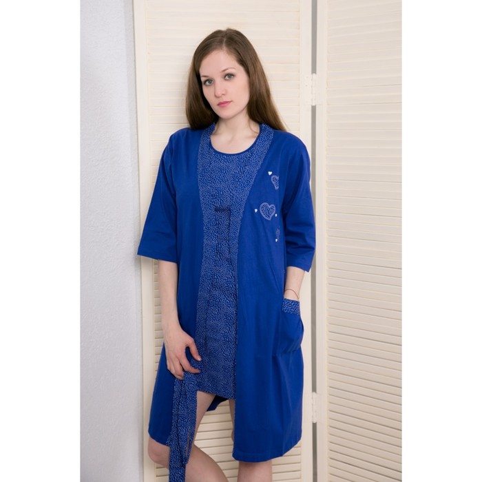 Комплект женский 2-ка Сердечки 4032734401 цвет индиго, р-р 50 (XL)