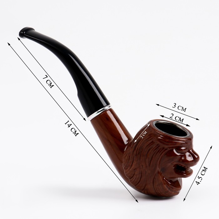 Курительная трубка для табака Командор, классическая, длина 14 см, d-2 см трубка курительная командор классическая с узором длина 15 см d отверстия 2 см