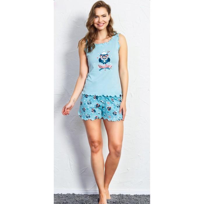 Комплект женский (майка, шорты) Aloha beach 708051 0873 цвет бирюзовый, р-р 48 (L)