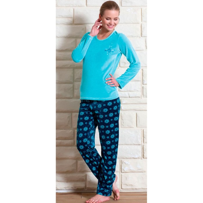 Комплект женский (джемпер, брюки) 605008 0073 цвет бирюзовый, р-р 46 (M)