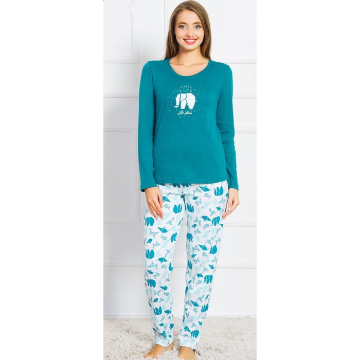 Комплект женский (джемпер, брюки) LIVE 704224 0412 цвет серо-зеленый, р-р 48 (L)