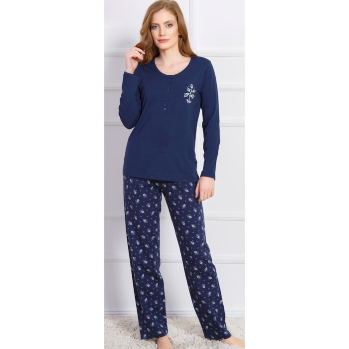 Комплект женский (джемпер, брюки) 706003 2353 цвет тёмно-синий, р-р 50 (XL)  37079 37