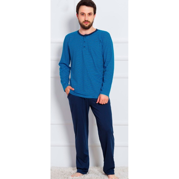 Пижама мужская 704198 2827 цвет бирюзовый, р-р 52 (2XL)