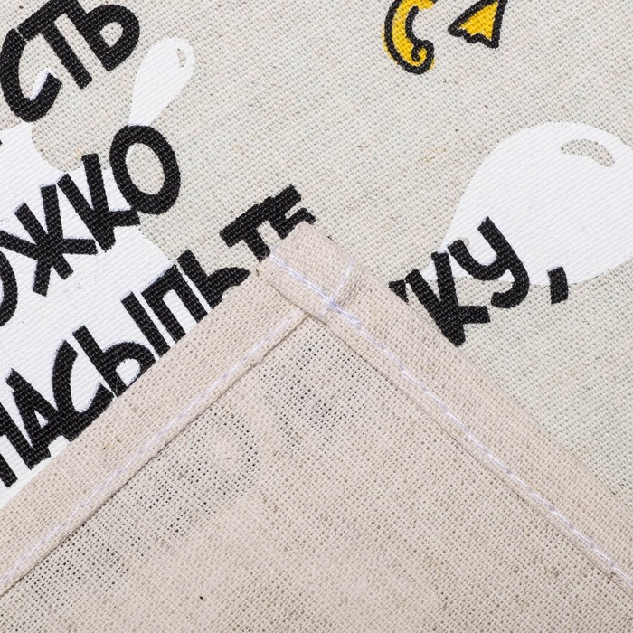 Полотенце полулён "Рецепты Хрюшки" 45х60 см, 160 г/м2, 50% лён,50% хлопок, шелкография