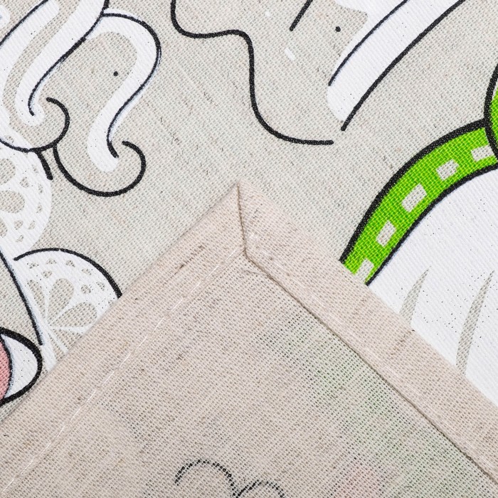 Полотенце полулён "Хрюшки бабушки" 45х60 см, 160 г/м2, 50% лён,50% хлопок, шелкография