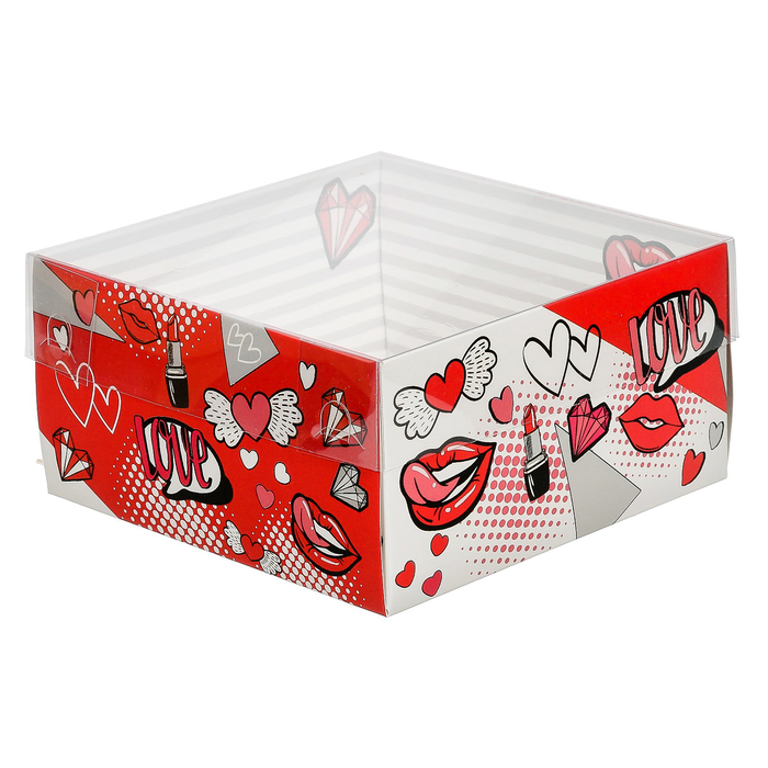 Коробка для кондитерских изделий с PVC крышкой «Стильно», 12 х 6 х 11,5 см