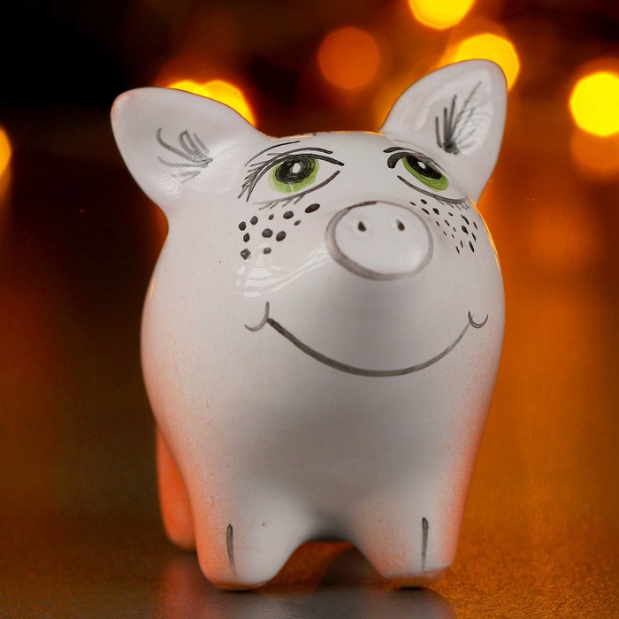 Сувенир "Поросёнок - кабанчик" 6х7см розовый