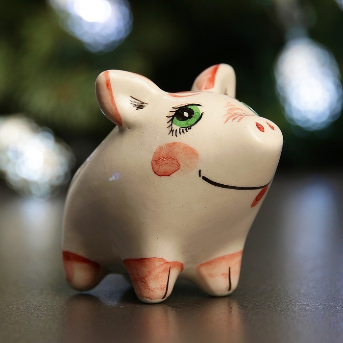 Сувенир "Поросёнок - кабанчик" 6х7см роспись