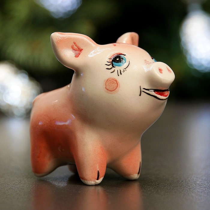 Сувенир "Поросёнок" 6х7см розовый