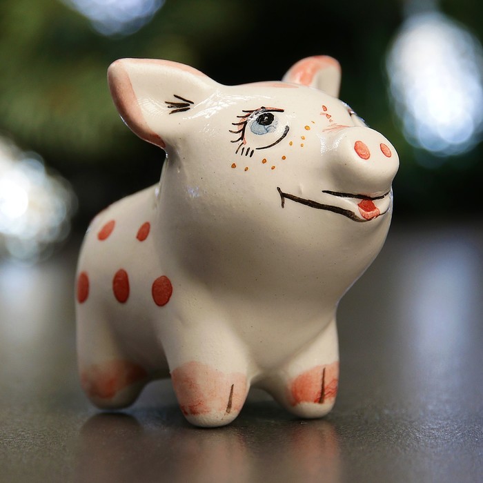 Сувенир "Поросёнок" 6х7см роспись