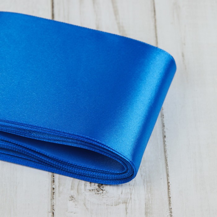 Лента атласная, 75мм, 5,4м, №040, цвет синий