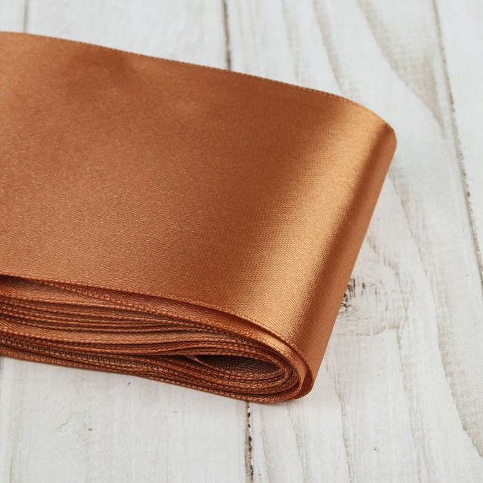 Лента атласная, 75мм, 5,4м, №146, цвет пепельно-каштановый