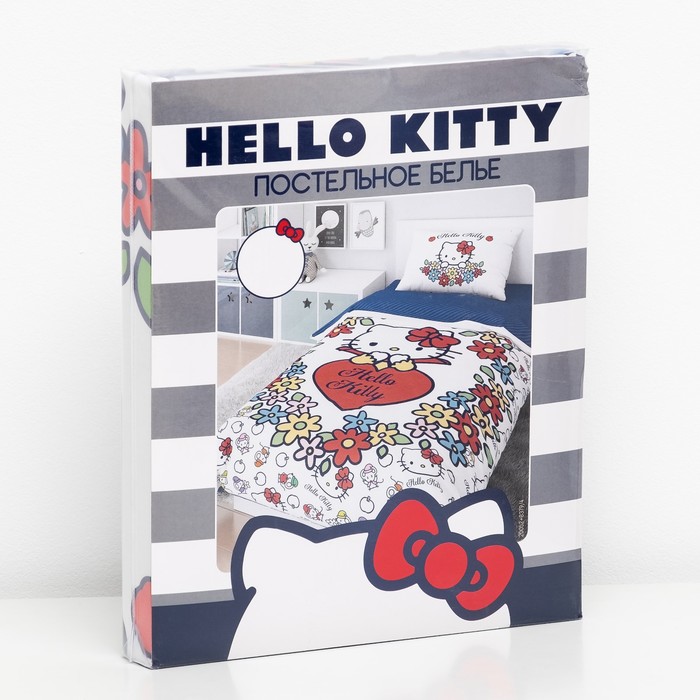 КПБ Hello Kitty 1,5 сп цвет белый 148х210, 148х215, 50х70, 100% хлопок, поплин