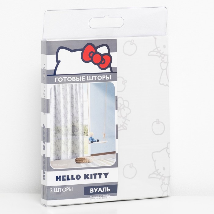 Комплект штор Hello Kitty, 150х270 см - 2 шт., цвет белый вуаль