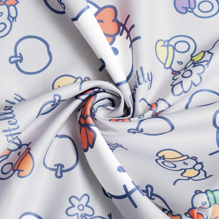 Штора Hello Kitty 150х270 - 1 шт., цвет серый, сатен
