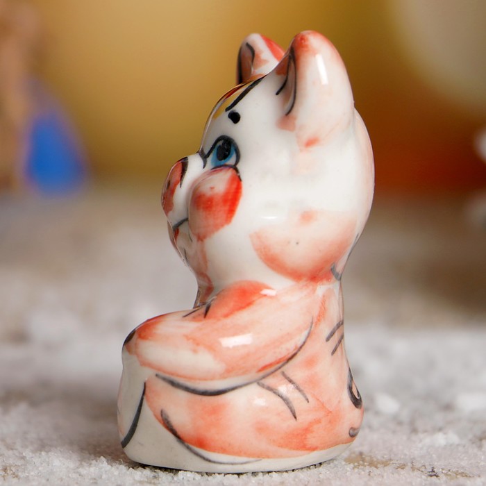 Сувенир «Поросёнок Хрюня», фарфор, гжель, цветной