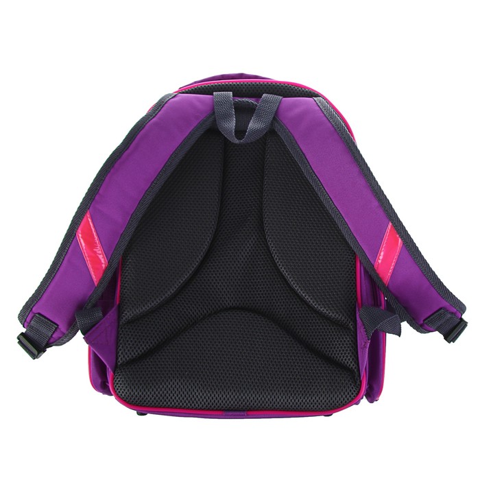 Рюкзак каркасный BagFashion 36*34*17 660 дев "Девочка на мото", фиолетовый