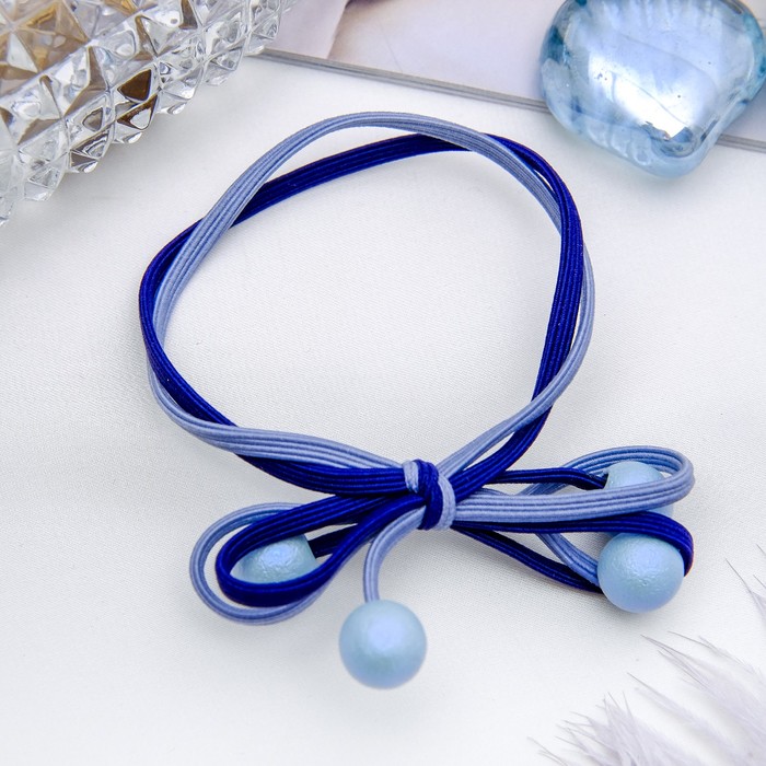 Резинка для волос "Палермо" 6 см сине голубой