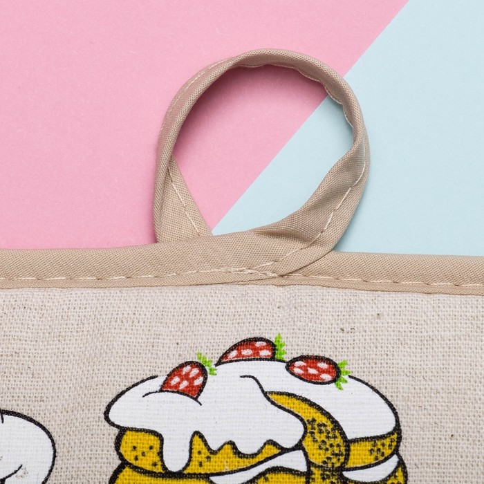 Кухонный набор "Хрюшкин пирог " (полотенце 45х60,прихватка 18х18) 160 г/м2, 50% лён,50% хл