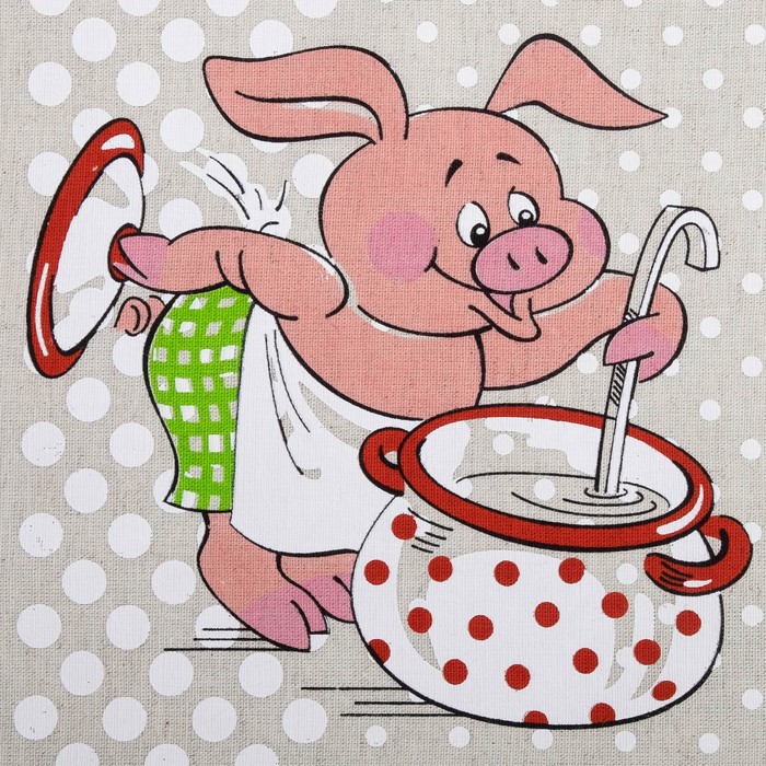 Кухонный набор "Кулинары " (полотенце 45х60,прихватка 18х18) 160 г/м2, 50% лён,50% хлопок