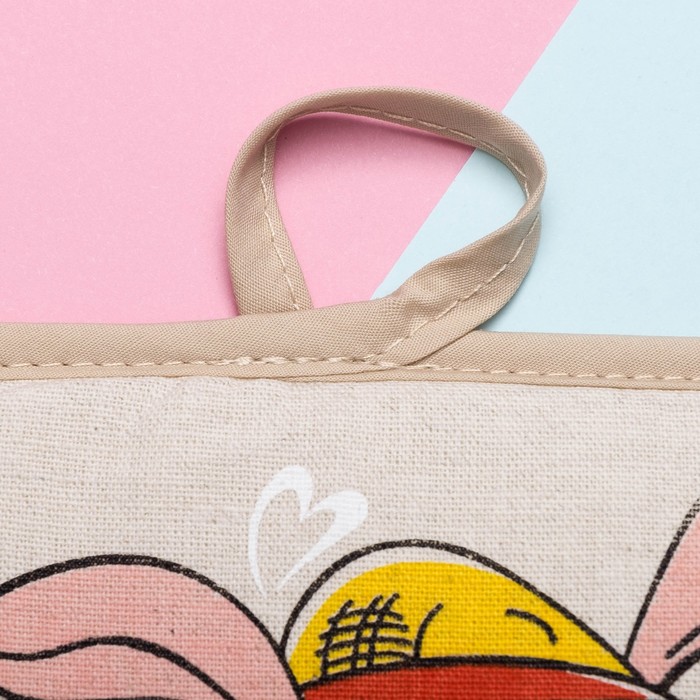 Кухонный набор "Чудесный день Хрюши"(полотенце 45х60,прихватка 18х18) 160 г/м2,50% лён,50%