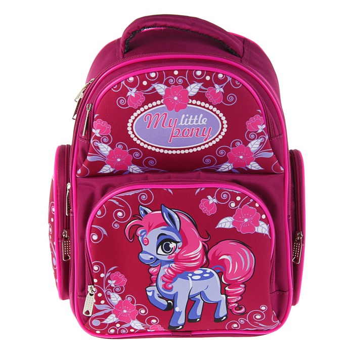 Рюкзак каркасный BagFashion 36*34*17 660 дев "Пони", бордо