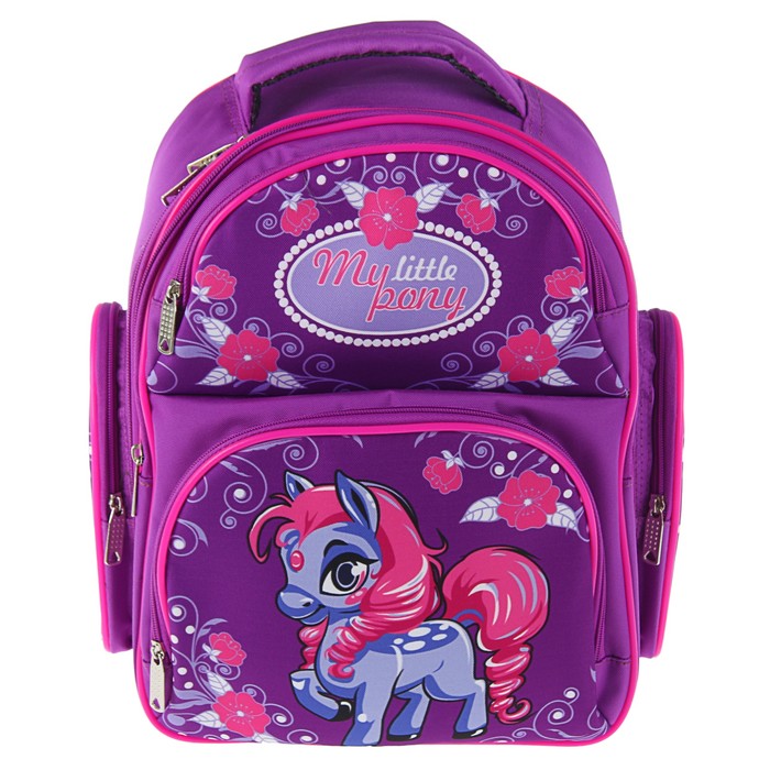 Рюкзак каркасный BagFashion 36*34*17 660 дев "Пони", фиолетовый