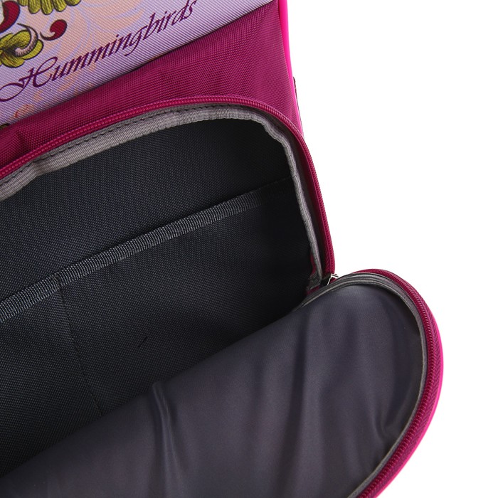 Рюкзак каркасный BagFashion 36*34*17 660 дев "Колибри белая", бордо