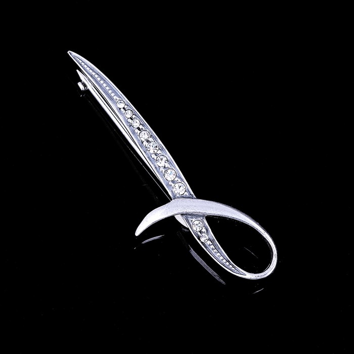 Брошь "Монсоро", цвет белый в чернёном серебре