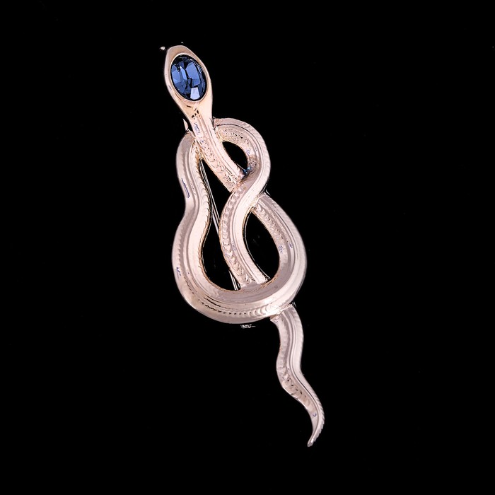 Брошь "Колина", цвет синий в золоте