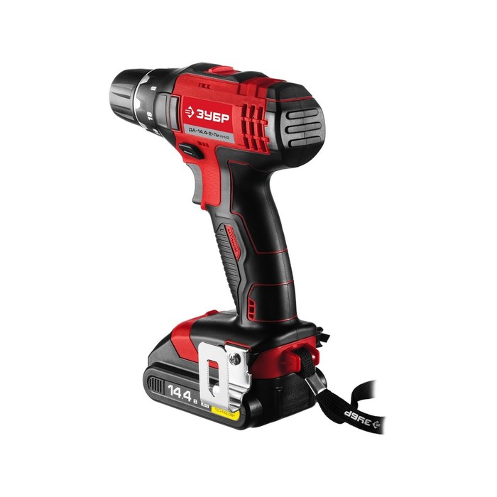 Дрель-шуруповерт "ЗУБР" ДА-14.4-2-Ли КНМ2, 14.4 В, Li-Ion, 2х1.5 Ач, 350/1350 об/мин, кейс