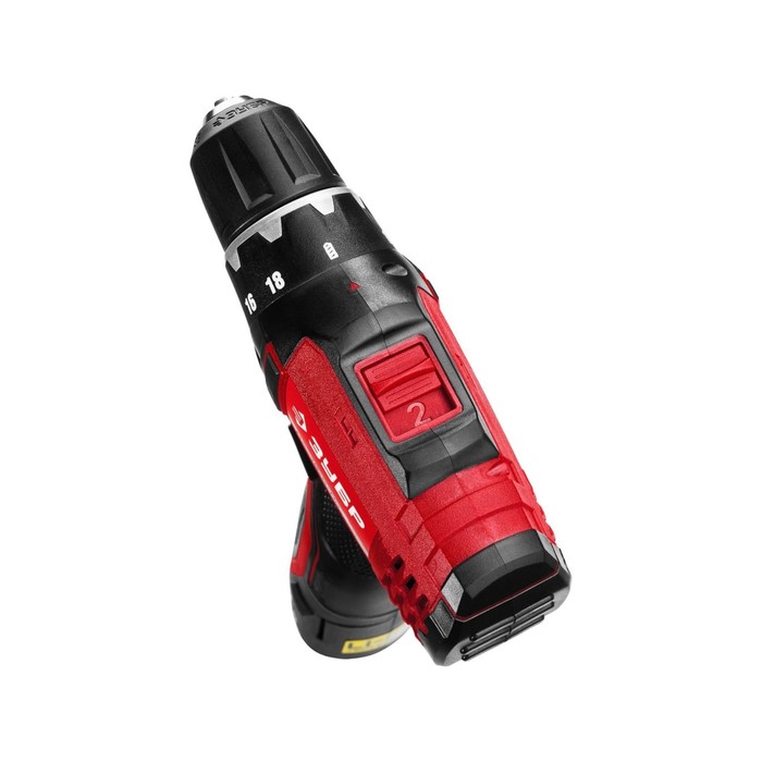 Дрель-шуруповерт "ЗУБР" ДА-12-2-Ли КНМ3, 12В, Li-Ion, 2х1.5 Ач, 1350 об/мин, БЗП 0.8-10 мм