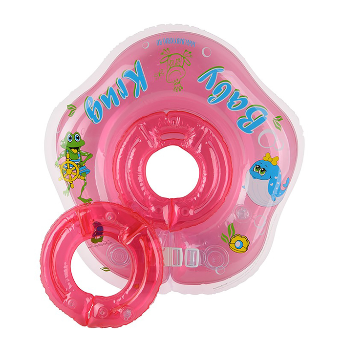Круг для купания 3D, два сменных кольца, от 3 мес., цвет розовый