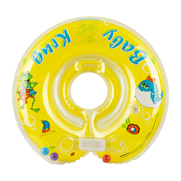 Круг на шею для купания, с погремушками, от 0 мес., цвет жёлтый