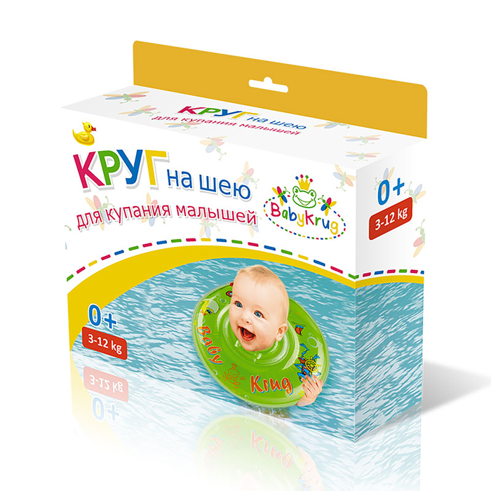 Круг на шею для купания, с погремушками, от 0 мес., цвет жёлтый