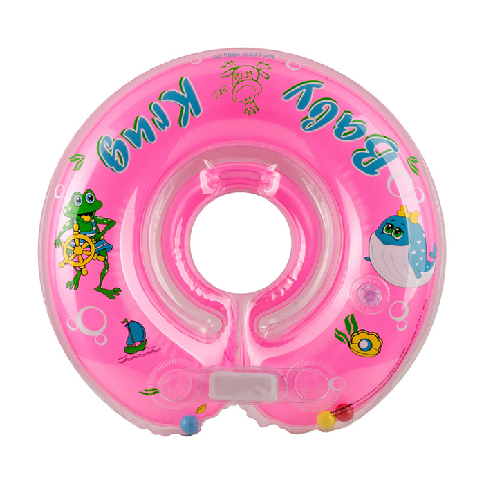 Круг на шею для купания, с погремушками, от 0 мес., цвет розовый