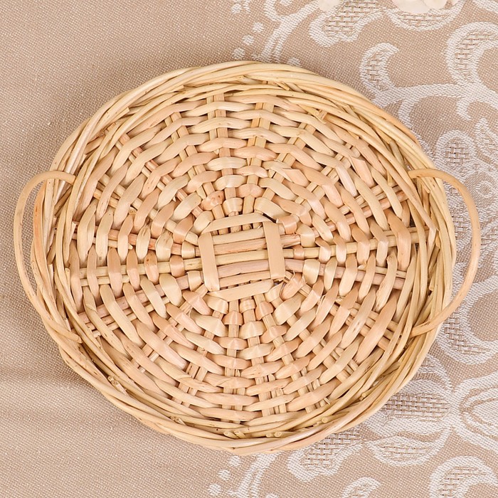 Тарелка «Ажурная», с ручками, D=14 см, ива