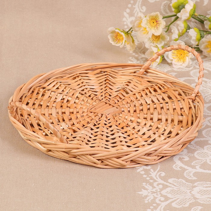 Тарелка «Ажурная», с ручками, D=24 см, ива