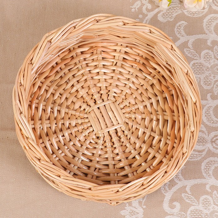 Сухарница «Плетёнка», D= 20 см, H= 5 см, ива