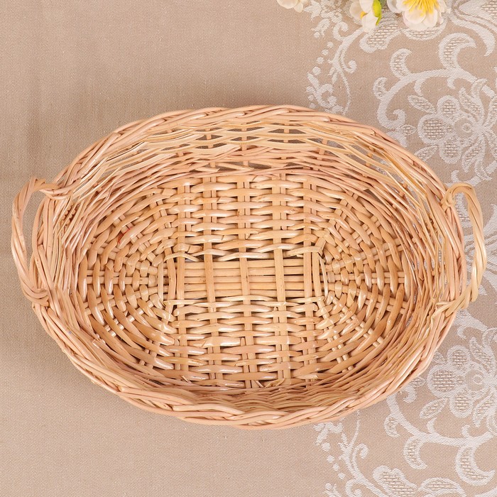 Сухарница «Плетёнка», дно:25х14 см, верх:29х19 см, H=5 см, ива