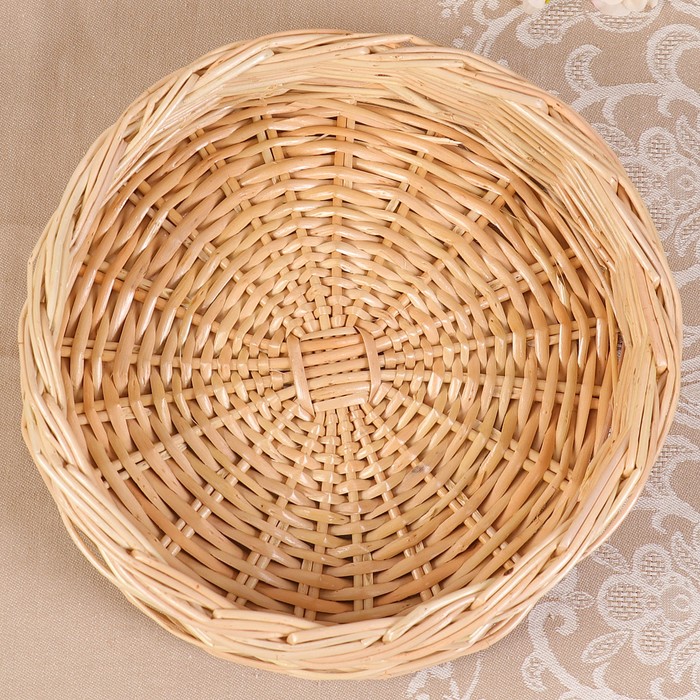 Сухарница «Плетёнка», D= 25 см, H= 6 см, ива