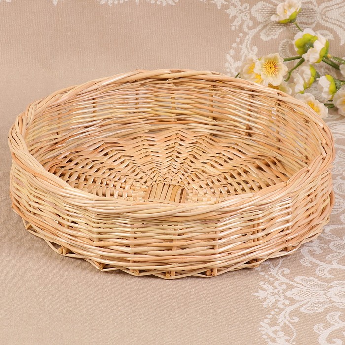 Сухарница «Плетёнка», D= 30 см, H= 7 см, ива