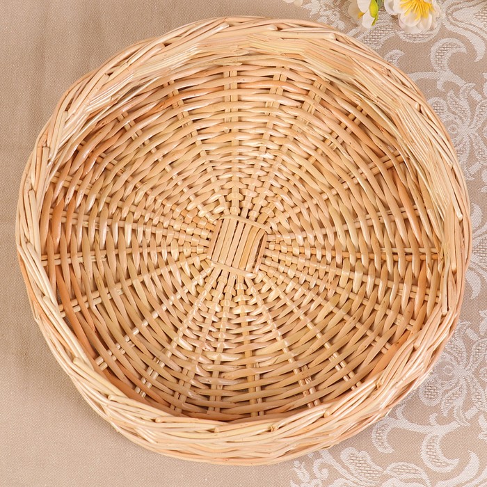 Сухарница «Плетёнка», D= 30 см, H= 7 см, ива