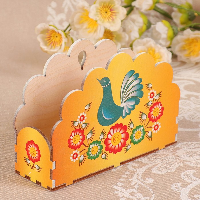 Салфетница «Синяя птица», ракушка, 14х4,5х9,8 см, принтованная