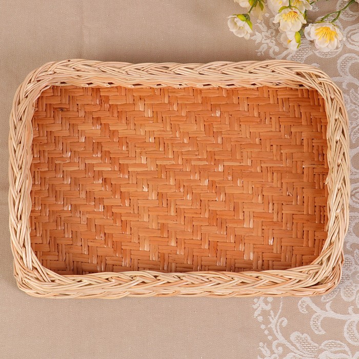Поднос «Плетёнка», 23х33х3/5,5 см, ива