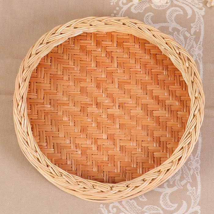 Поднос «Плетёнка», 27х27х3/5,5 см, ива